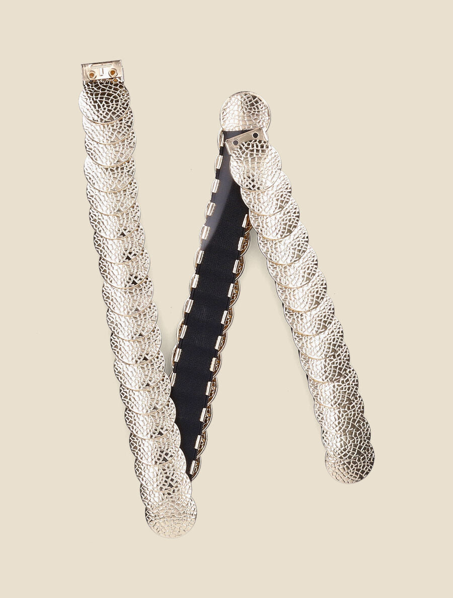 Ceinture élastiquée à médailles - Or - 1