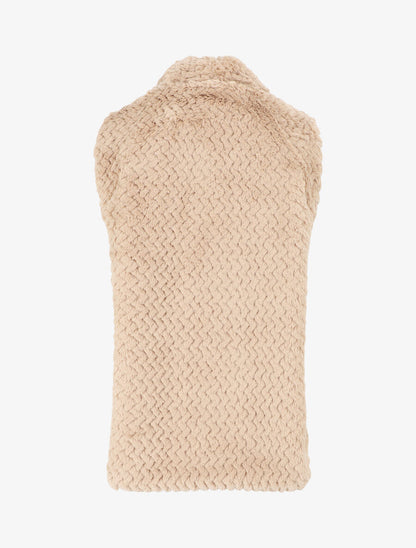 Veste sans manches en fausse fourrure - Taupe - 2