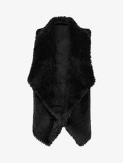 Veste sans manches en fausse fourrure - Noir - 1