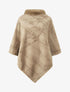 Poncho uni à motif zigzag - Taupe - 4
