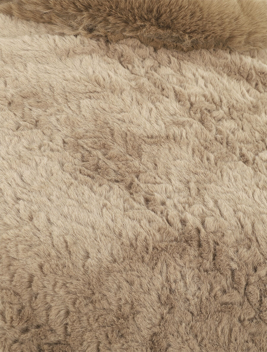 Poncho uni à motif zigzag - Taupe - 3