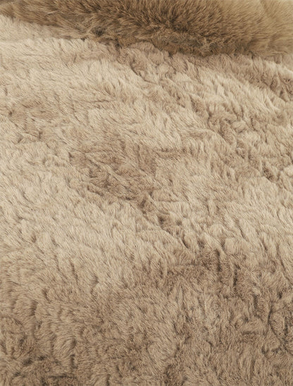 Poncho uni à motif zigzag - Taupe - 3