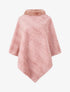 Poncho uni à motif zigzag - Vieux rose - 4