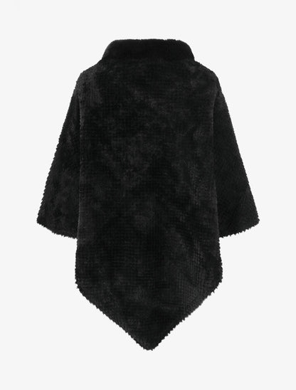 Poncho uni à motif quadrillé - Noir - 2