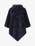 Poncho uni à motif quadrillé - Marine - 1
