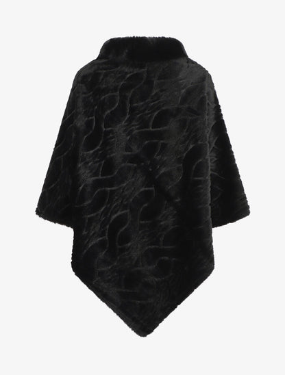 Poncho uni à motif gaphique - Noir - 2