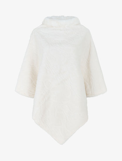 Poncho uni à motif gaphique - Blanc - 4