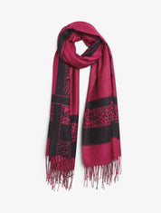 Echarpe irisée motif léopard fantaisie - Fuchsia - 1