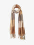 Echarpe irisée à grands carreaux - Camel - 1