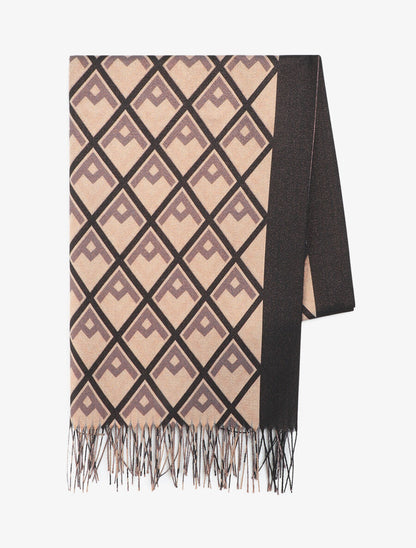 Echarpe irisée motifs géométriques - Noir - 2