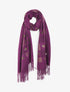 Echarpe à carreaux et motif coeur - Violet - 1