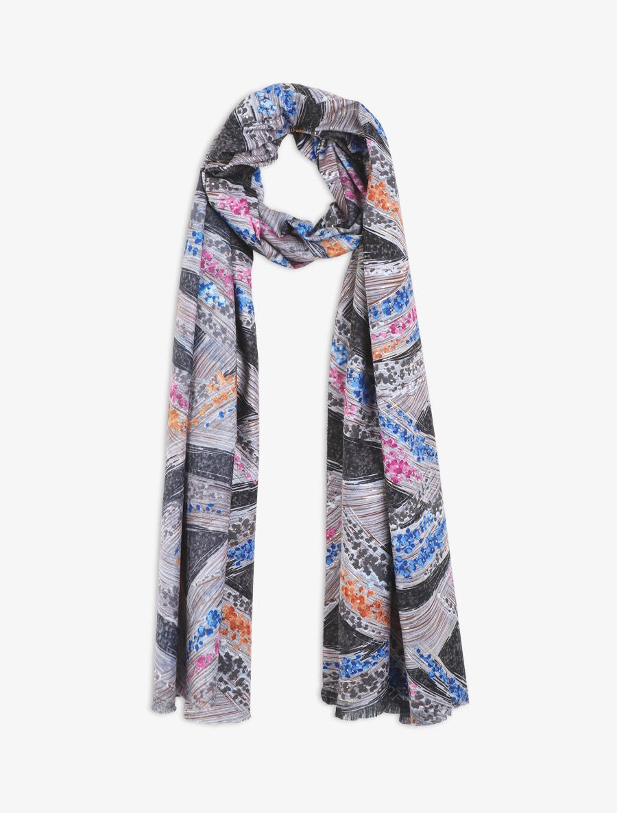 Foulard à imprimé fantaisie - Noir - 1