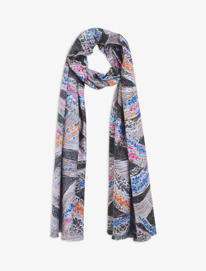 Foulard à imprimé fantaisie - Noir - 1