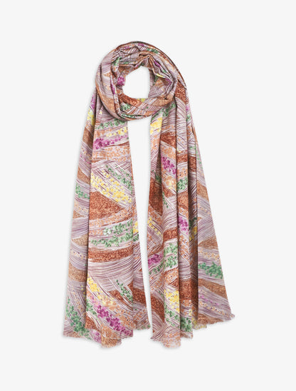 Foulard à imprimé fantaisie - Camel - 1