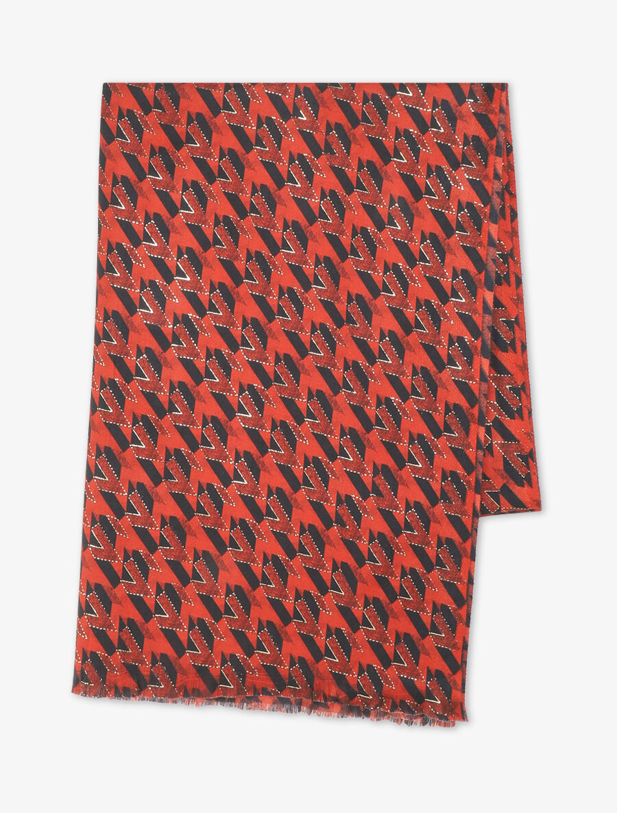 Foulard à imprimé graphique irisé - Rouge - 2
