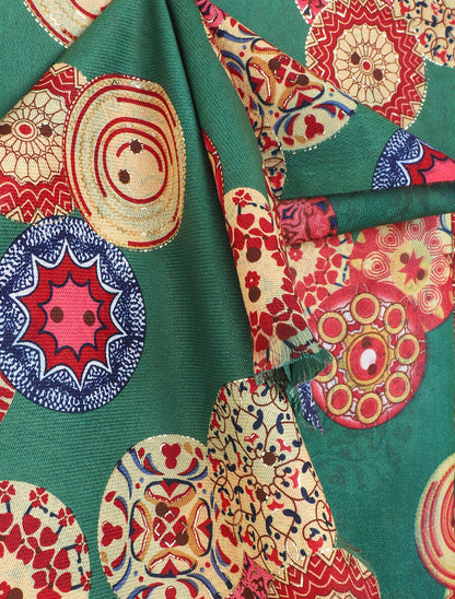 Foulard à imprimé rosaces irisées - Vert - 3
