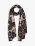 Foulard à imprimé peinture abstraite - Noir - 1
