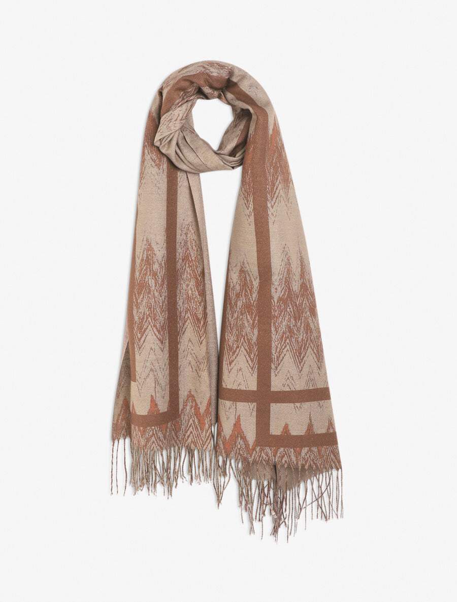 Echarpe à imprimé fantaisie - Taupe - 1