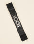 Ceinture élastiquée à détail chaîne stylisée - Noir/argentée - 1
