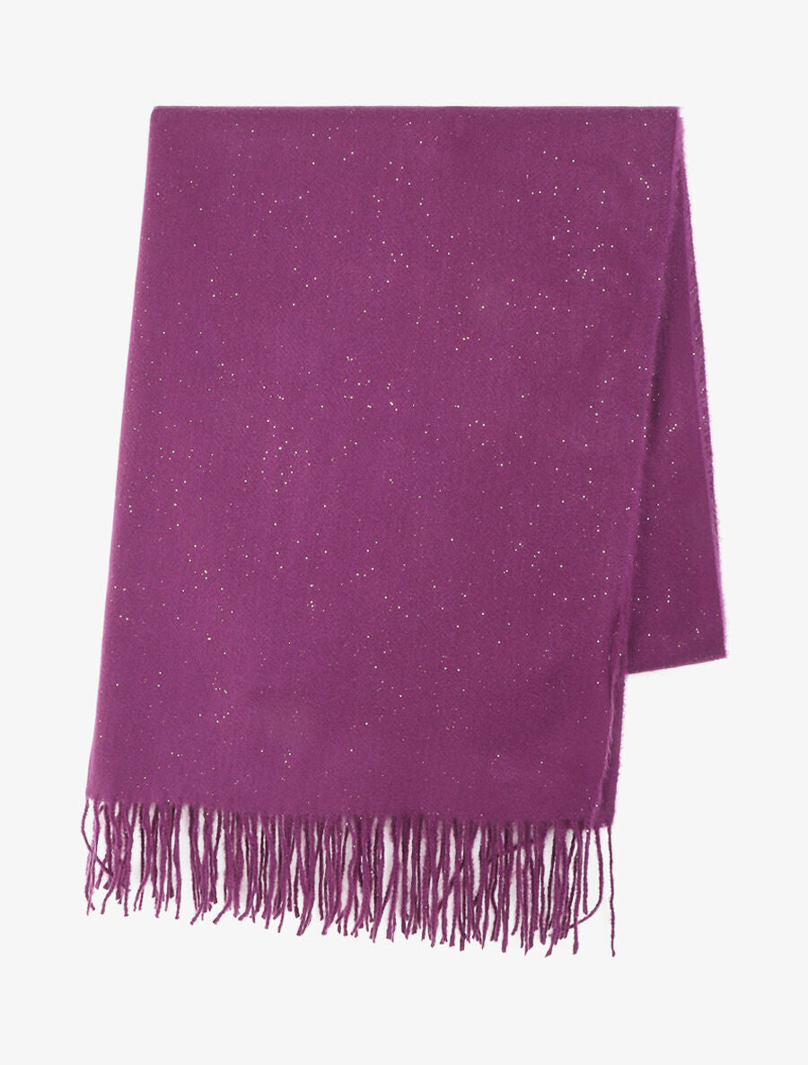 Echarpe unie irisée à bords frangés - Violet - 2
