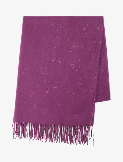 Echarpe unie irisée à bords frangés - Violet - 2