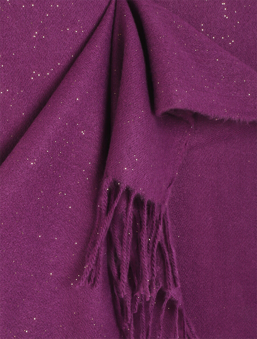 Echarpe unie irisée à bords frangés - Violet - 3