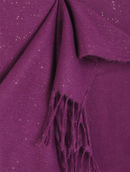 Echarpe unie irisée à bords frangés - Violet - 3