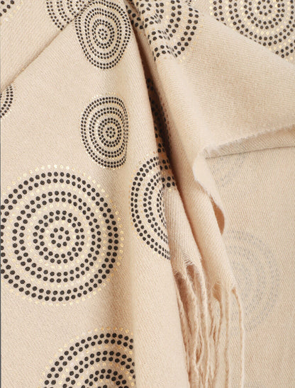 Echarpe à imprimé rosaces - Beige - 3