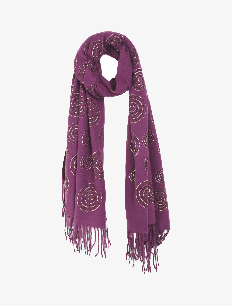 Echarpe à imprimé rosaces - Violet - 1