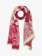 Echarpe imprimé graphique - Fushia - 1