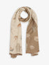 Echarpe imprimé fleurs - Beige - 1