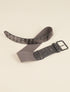 Ceinture bi-matière irisée à oeillets - Gris - 1