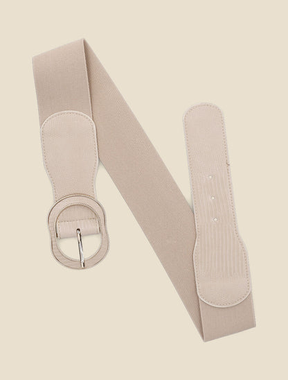 Ceinture extensible imprimé python - Beige - 2