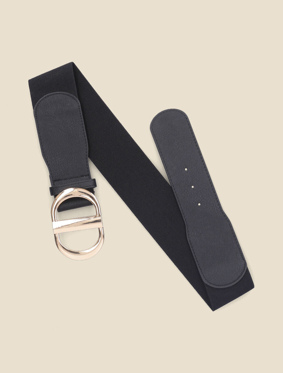 Ceinture extensible unie - Noir - 1