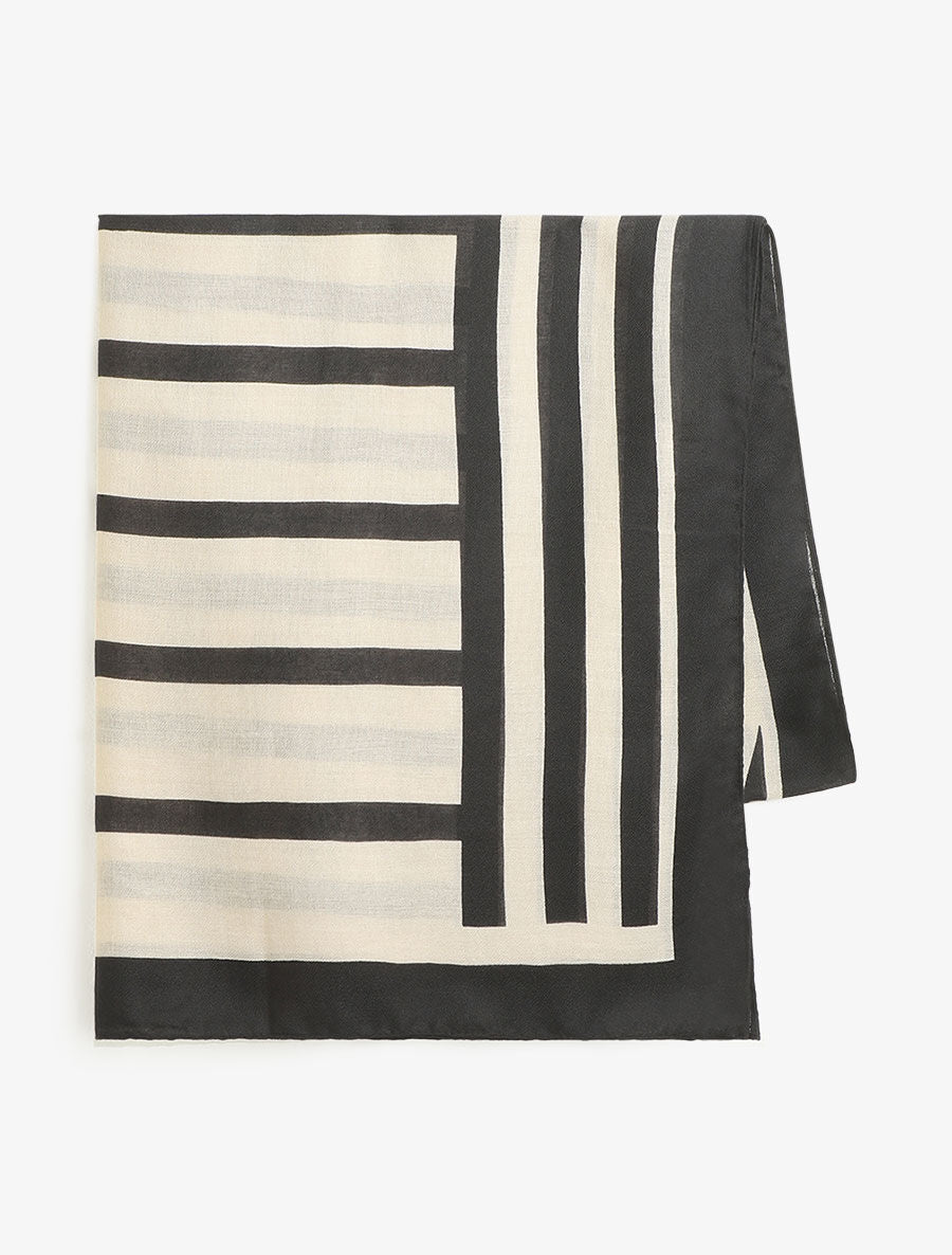 Foulard graphique rectangulaire - Noir - 2