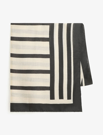 Foulard graphique rectangulaire - Noir - 2