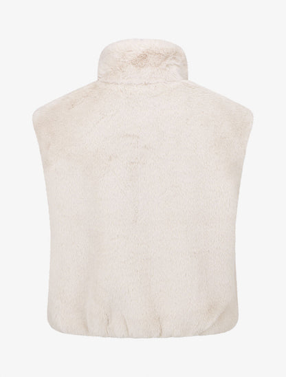 Veste sans manches en fausse fourrure - Beige - 2