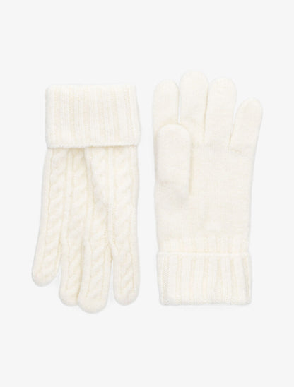 Gants en maille tressée - Blanc - 2