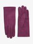 Gants unis en suédine - Prune - 1