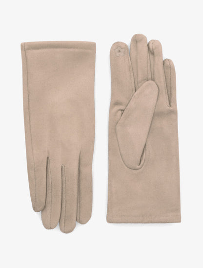 Gants unis en suédine - Beige - 2