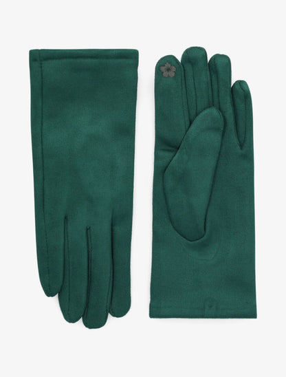 Gants unis en suédine - Vert sapin - 1