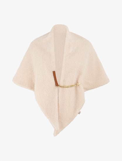 Châle uni effet laine bouclée - Beige - 4