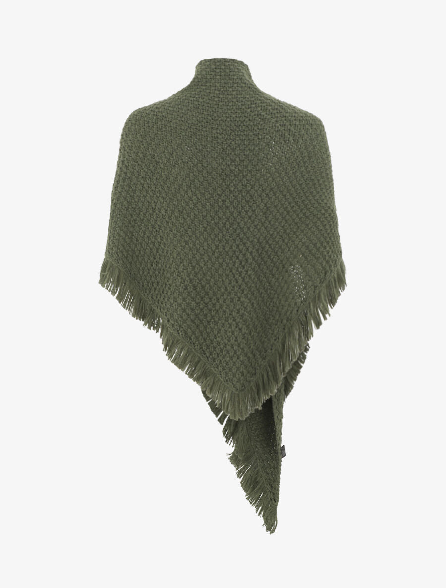 Châle uni en maille - Kaki - 2