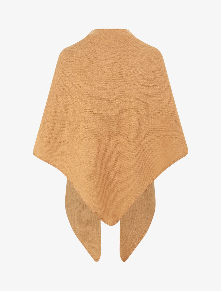 Châle triangulaire en maille - Camel - 2