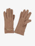 Gants en suédine à détail chaîne - Beige - 3
