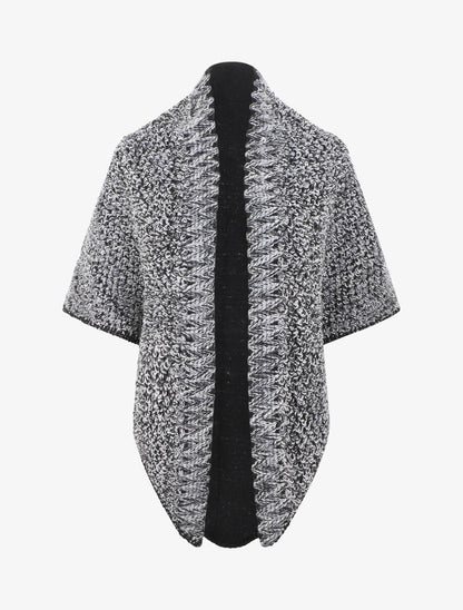 Châle uni reversible - Noir - 1