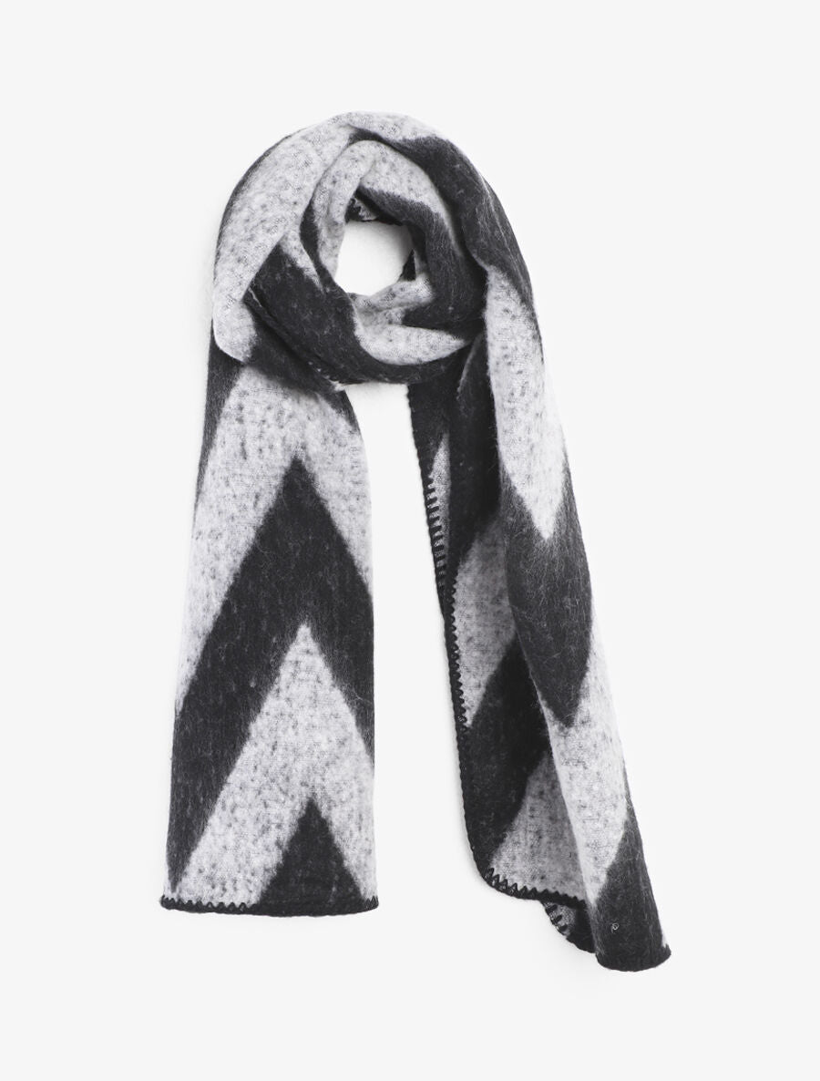 Echarpe motif zigzag - Noir - 4