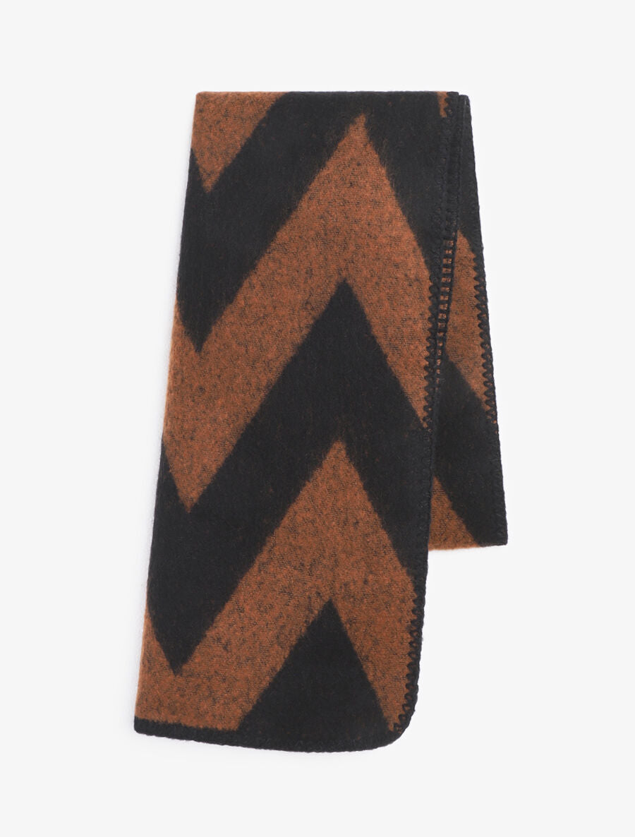 Echarpe motif zigzag - Camel - 2