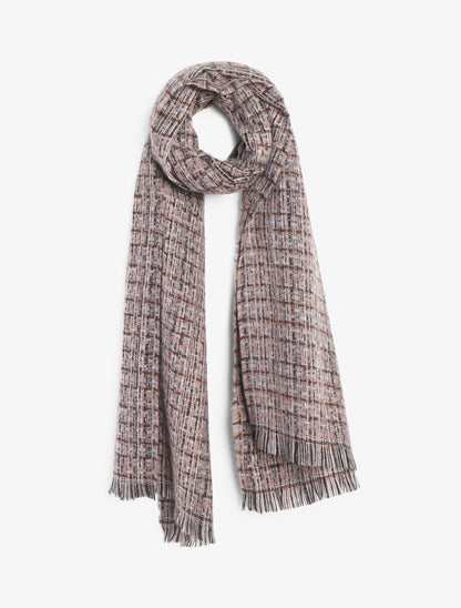 Echarpe à imprimé quadrillé irisé - Taupe - 4