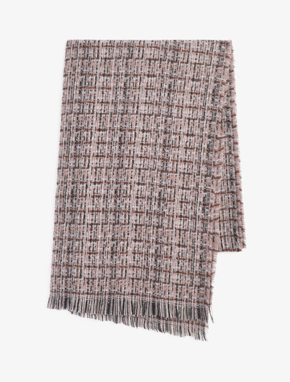 Echarpe à imprimé quadrillé irisé - Taupe - 2